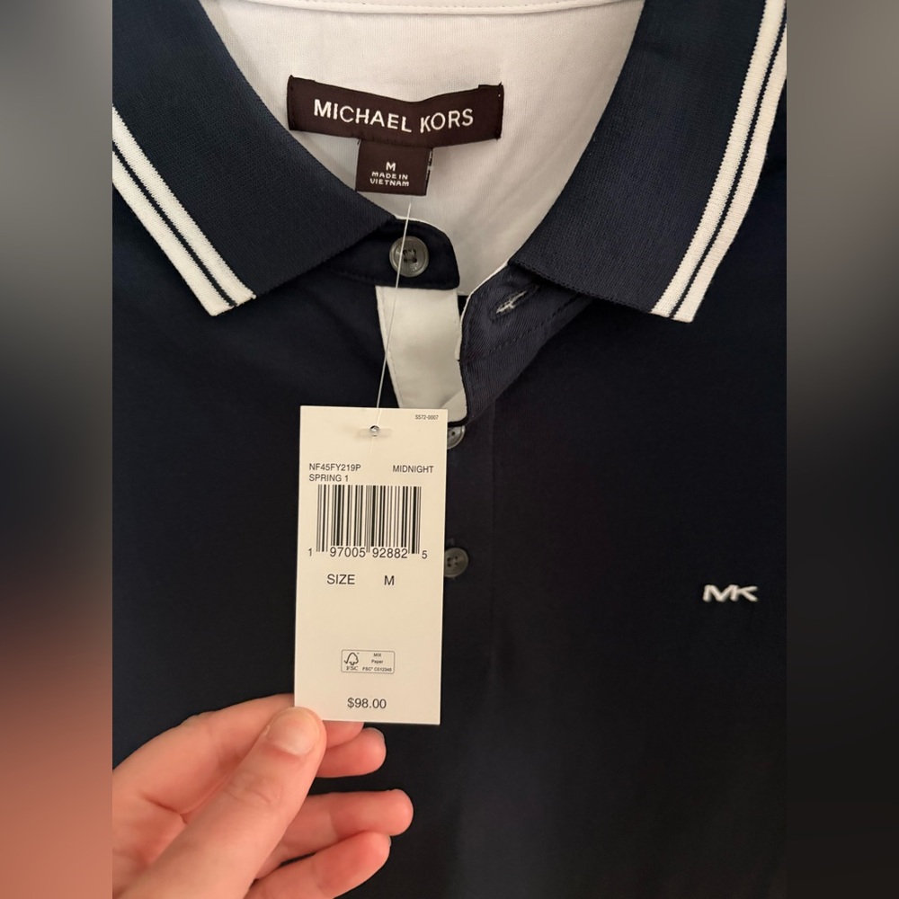 Michael Kors (Dark Blue) Polo Shirt for Men BRAND NEW TAGS STILL ATTACHED - Picture 2 of 5